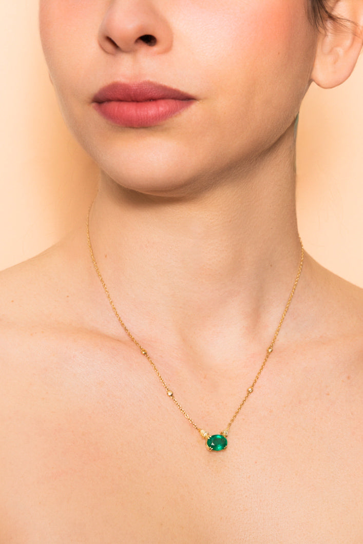 Gargantilla de Esmeralda y Diamantes