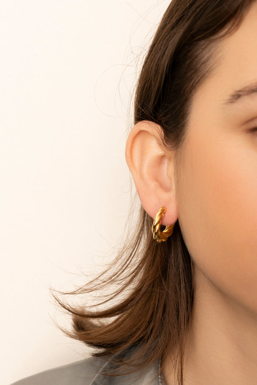 Aros Gallonados de Oro Amarillo 18k