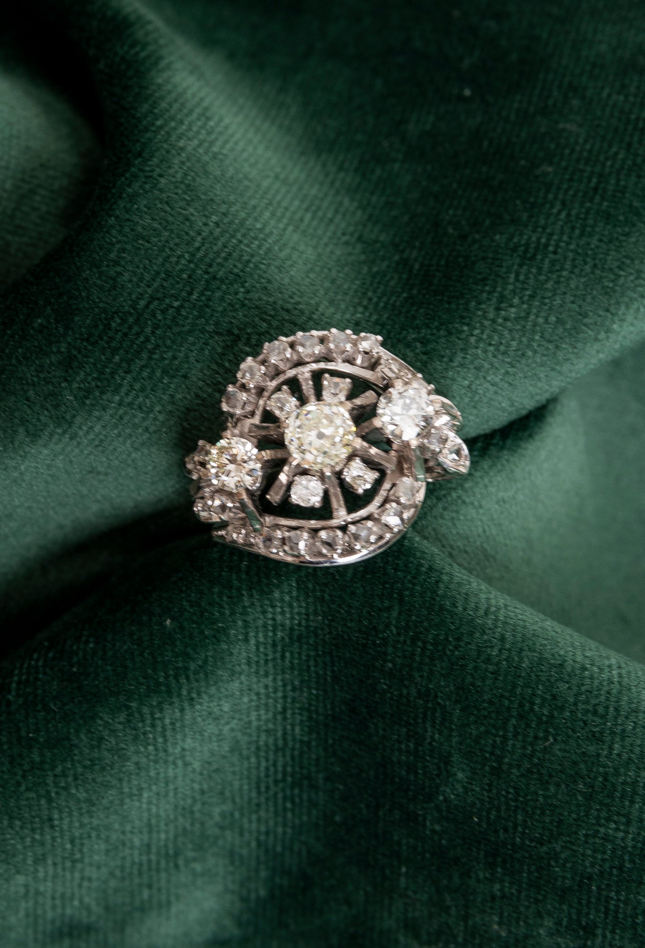 Sortija Vintage Gran Tresillo de Diamantes