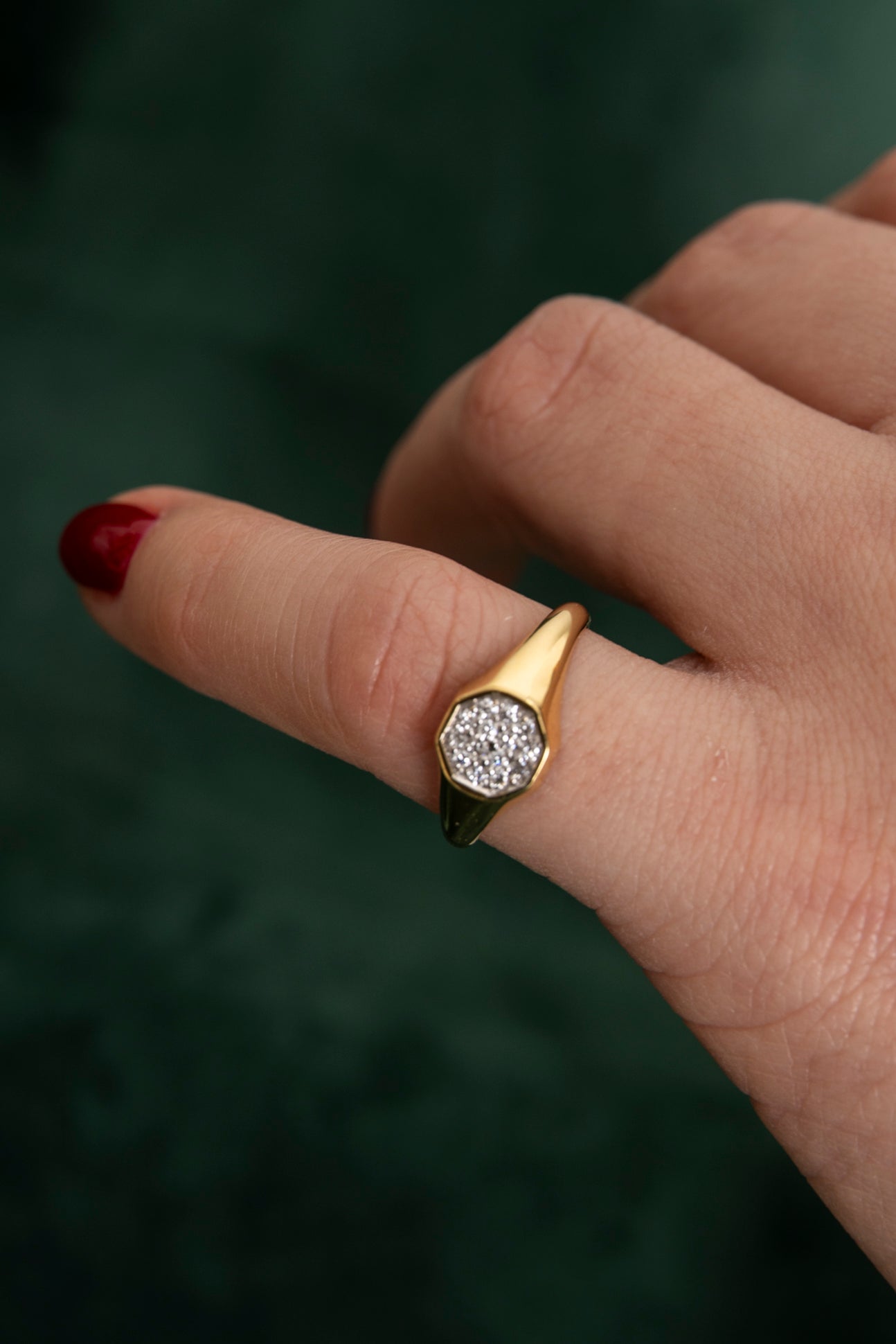 Sello Pinky Ring de Diamantes