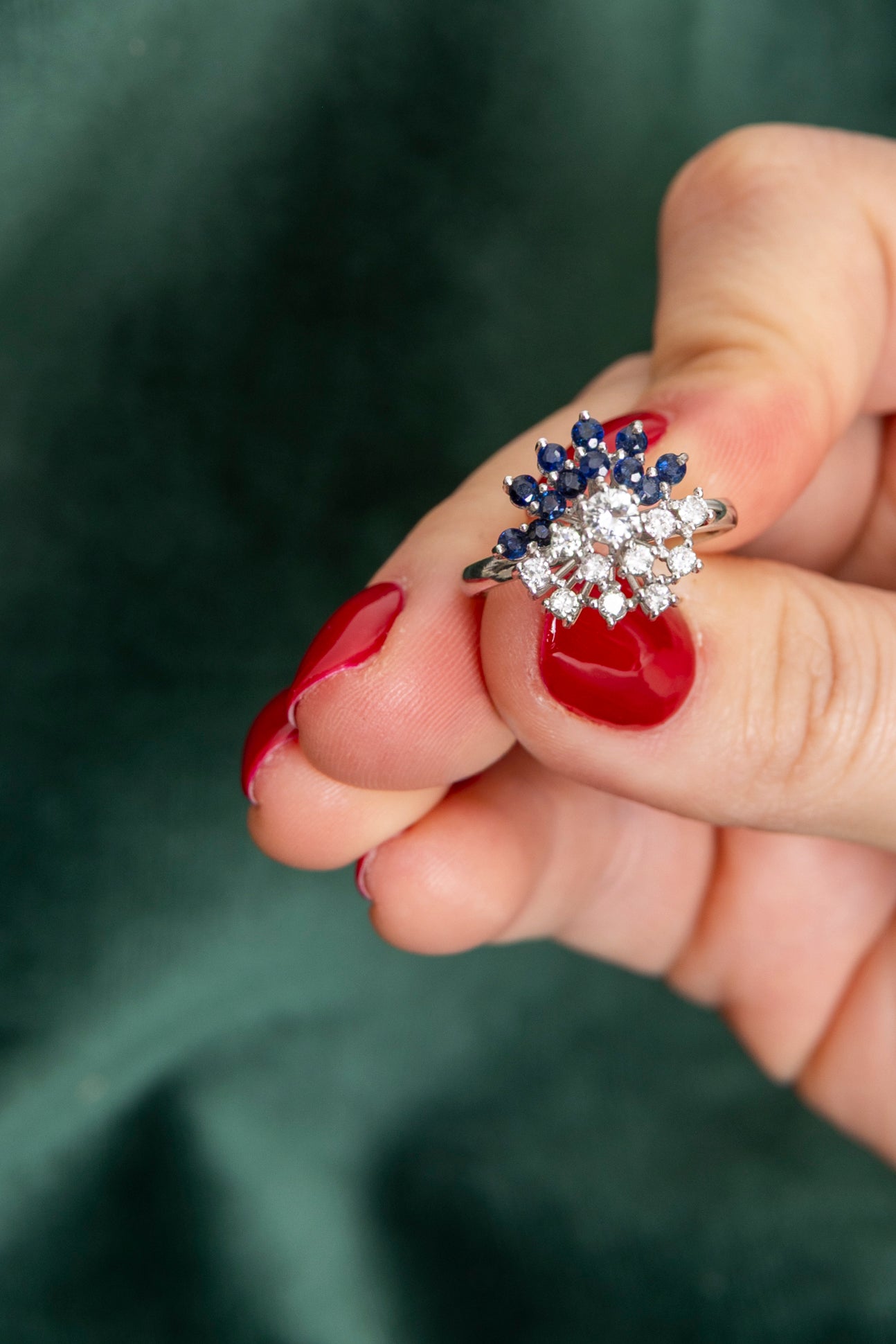 Diamond and Sapphire Bouquet Ring
