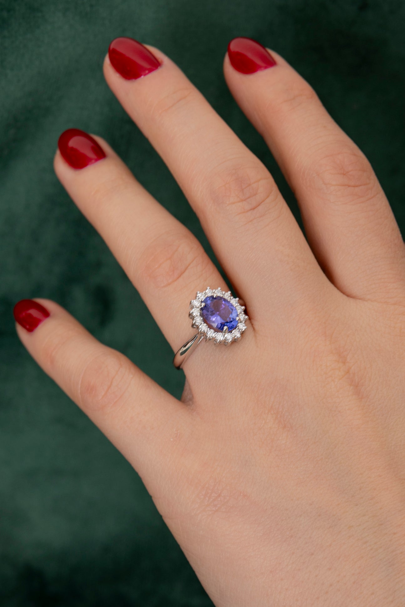 Roseta de Tanzanita y Diamantes