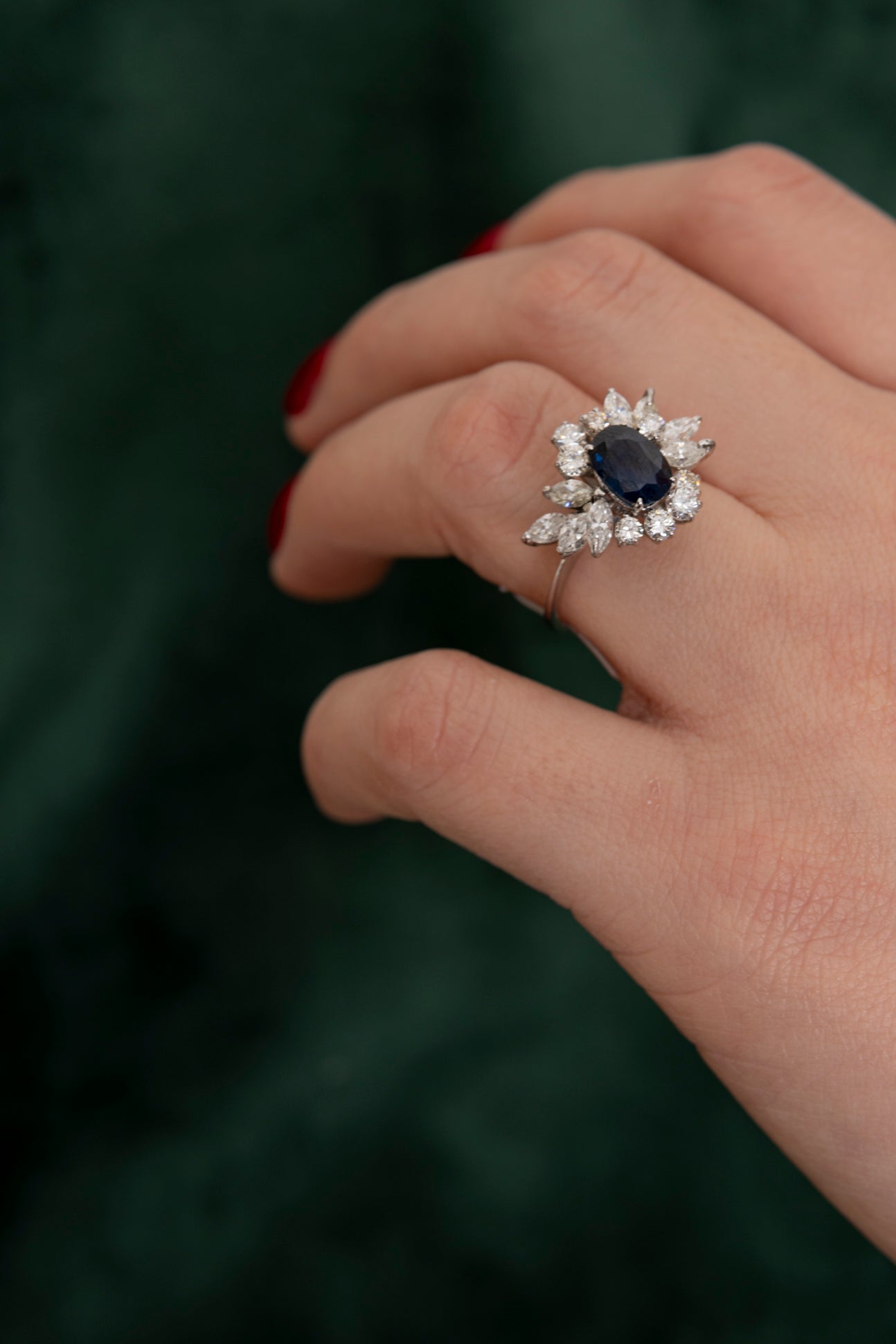 Sortija Ramillete de Zafiro y Diamantes