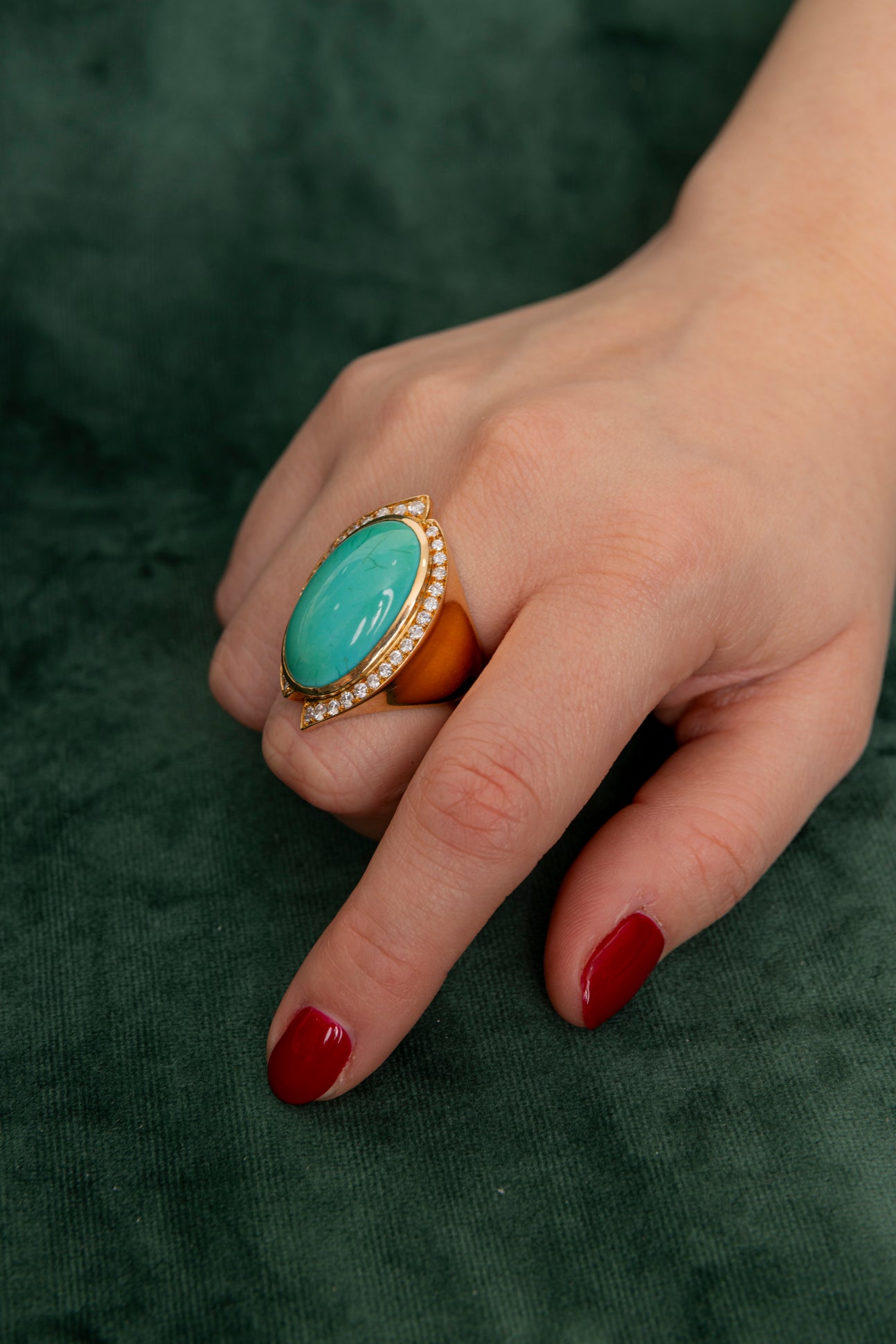 Sortija de Turquesa y Diamantes