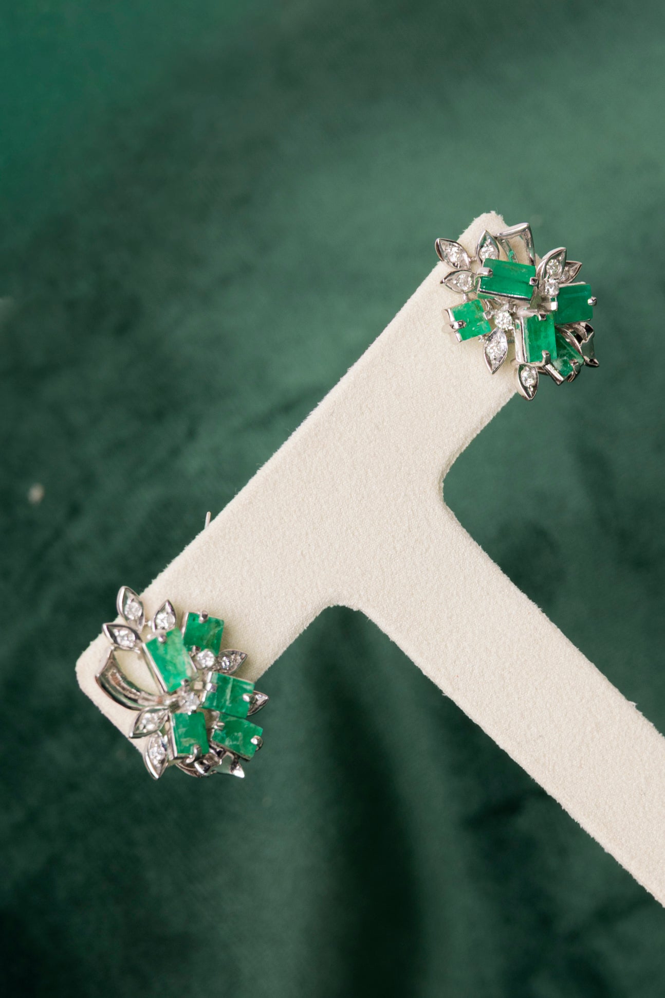 Pendientes Vintage de Esmeraldas y Diamantes