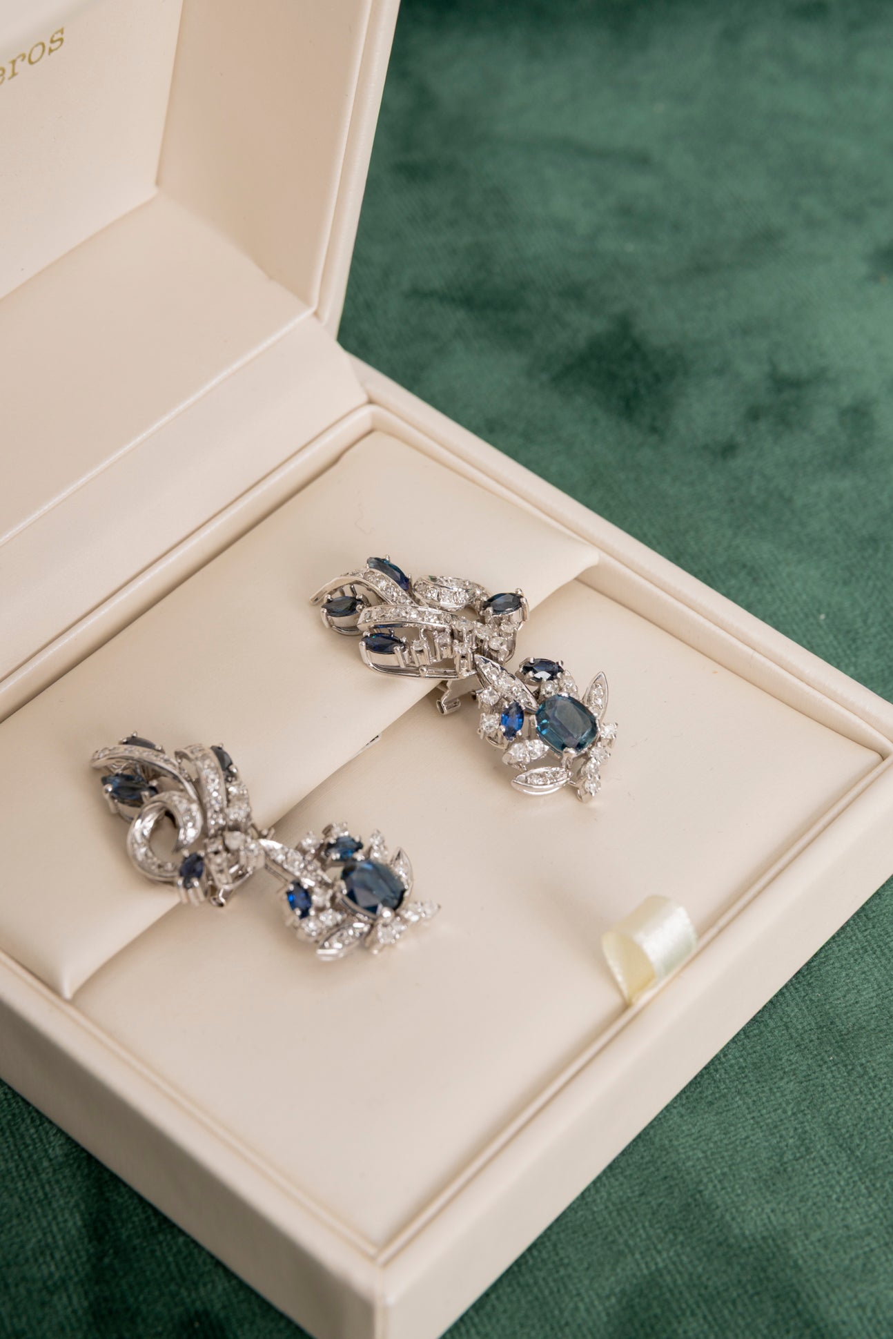 Pendientes Hollywood de Zafiros y Diamantes