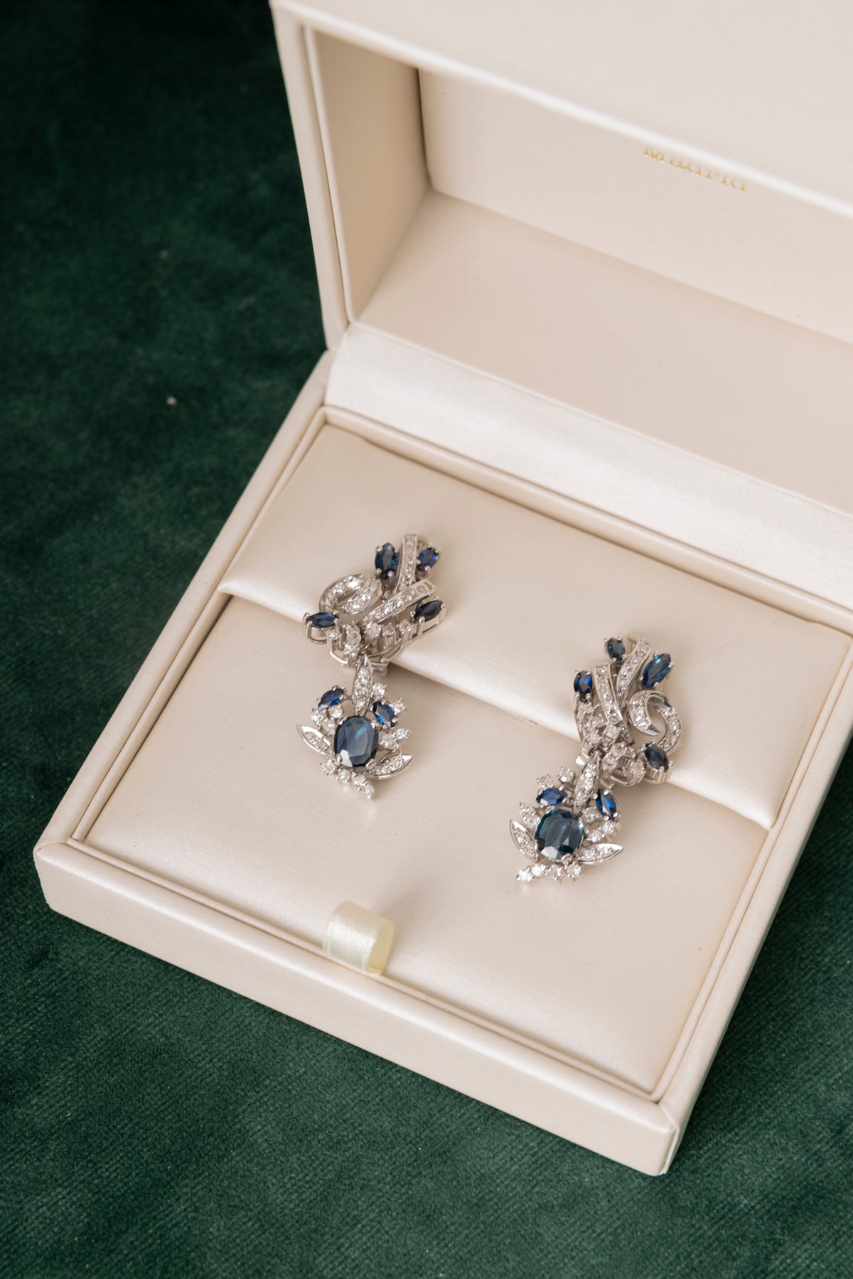 Pendientes Hollywood de Zafiros y Diamantes