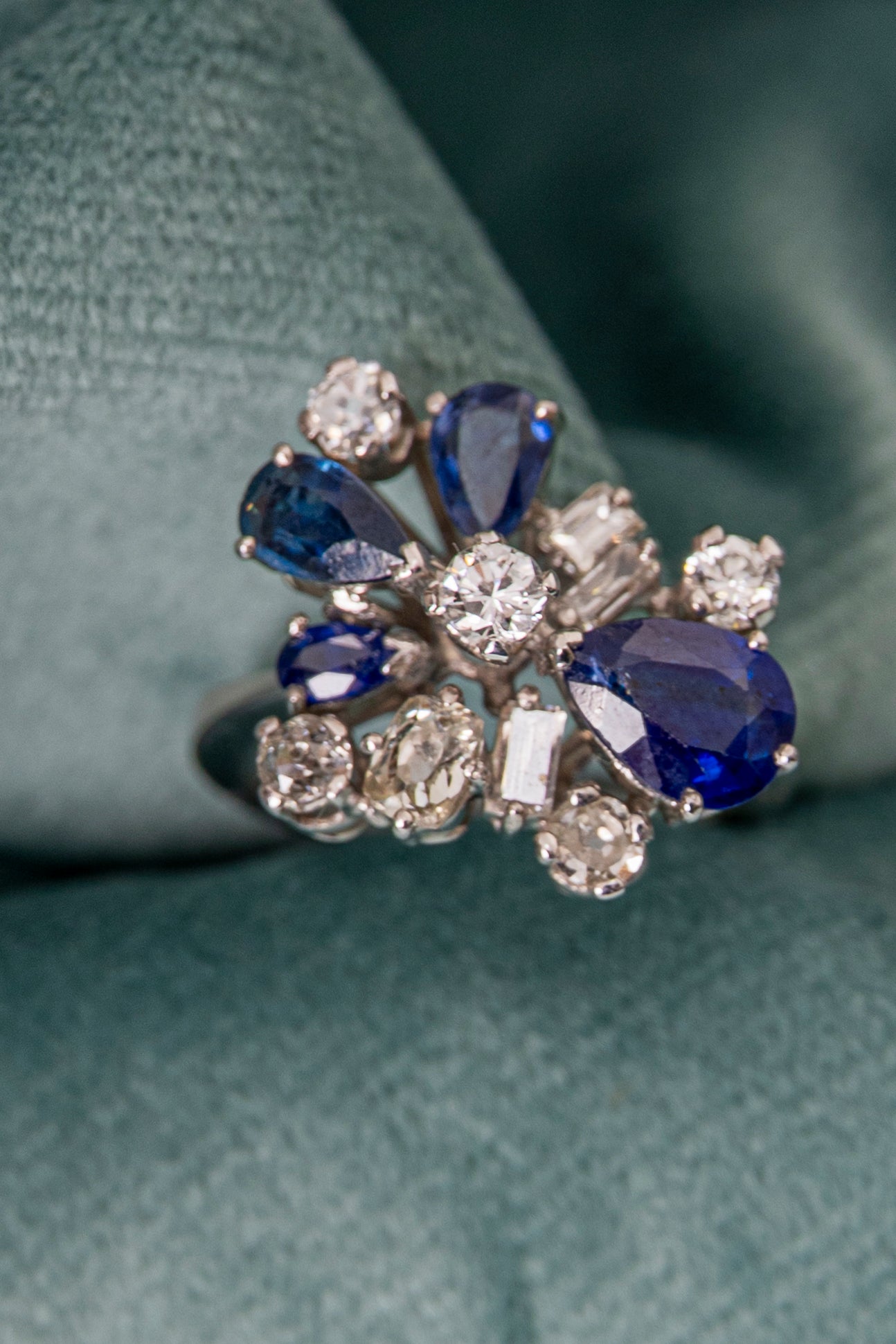 Sortija Ramillete de Zafiro y Diamantes