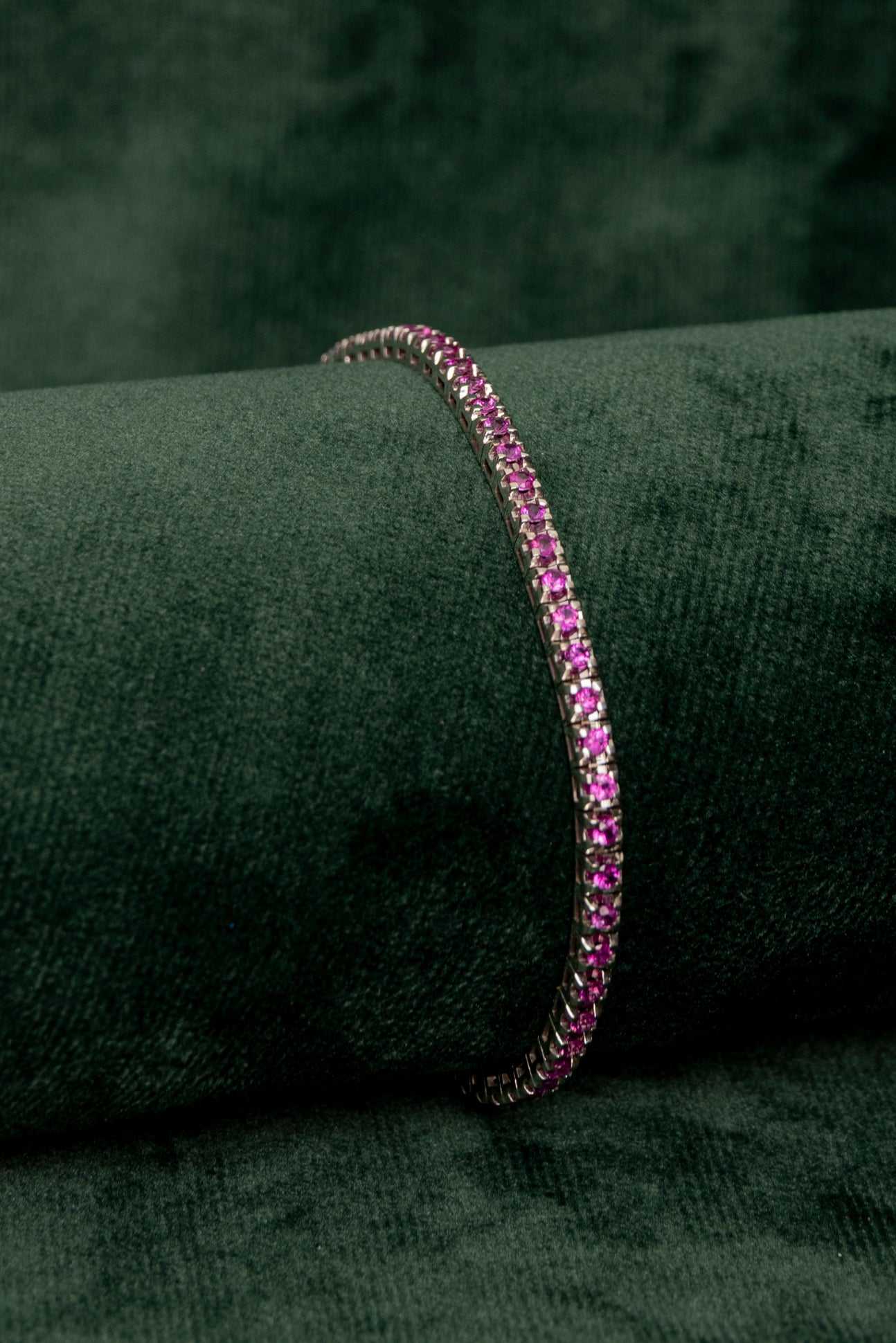 Pulsera Riviere de Zafiros Rosa