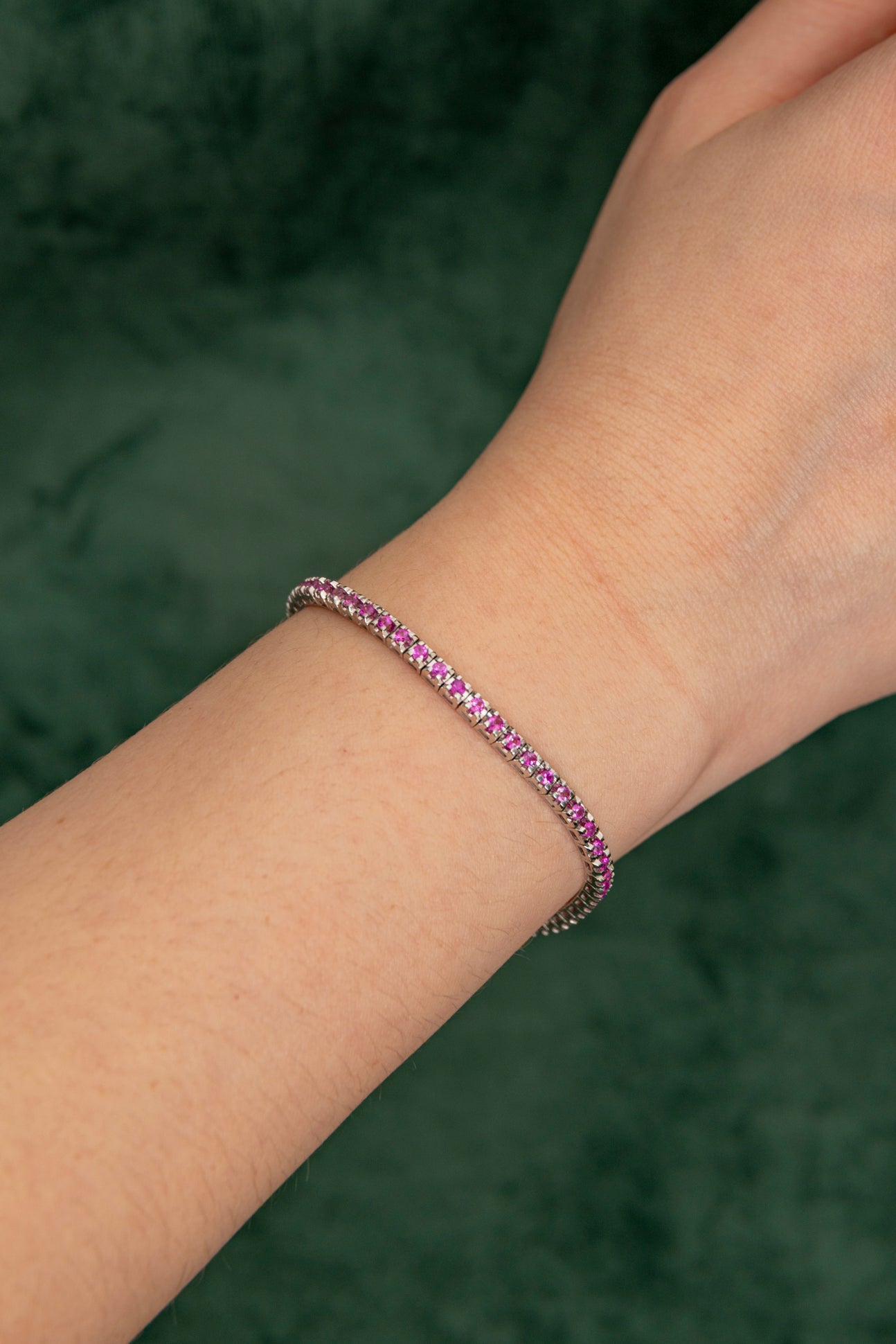 Pulsera Riviere de Zafiros Rosa