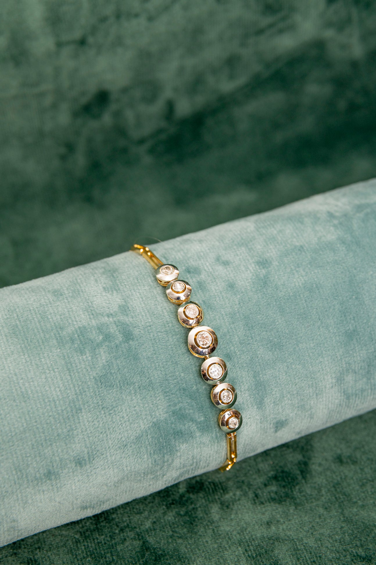 Pulsera Antigua de Diamantes en Chatón