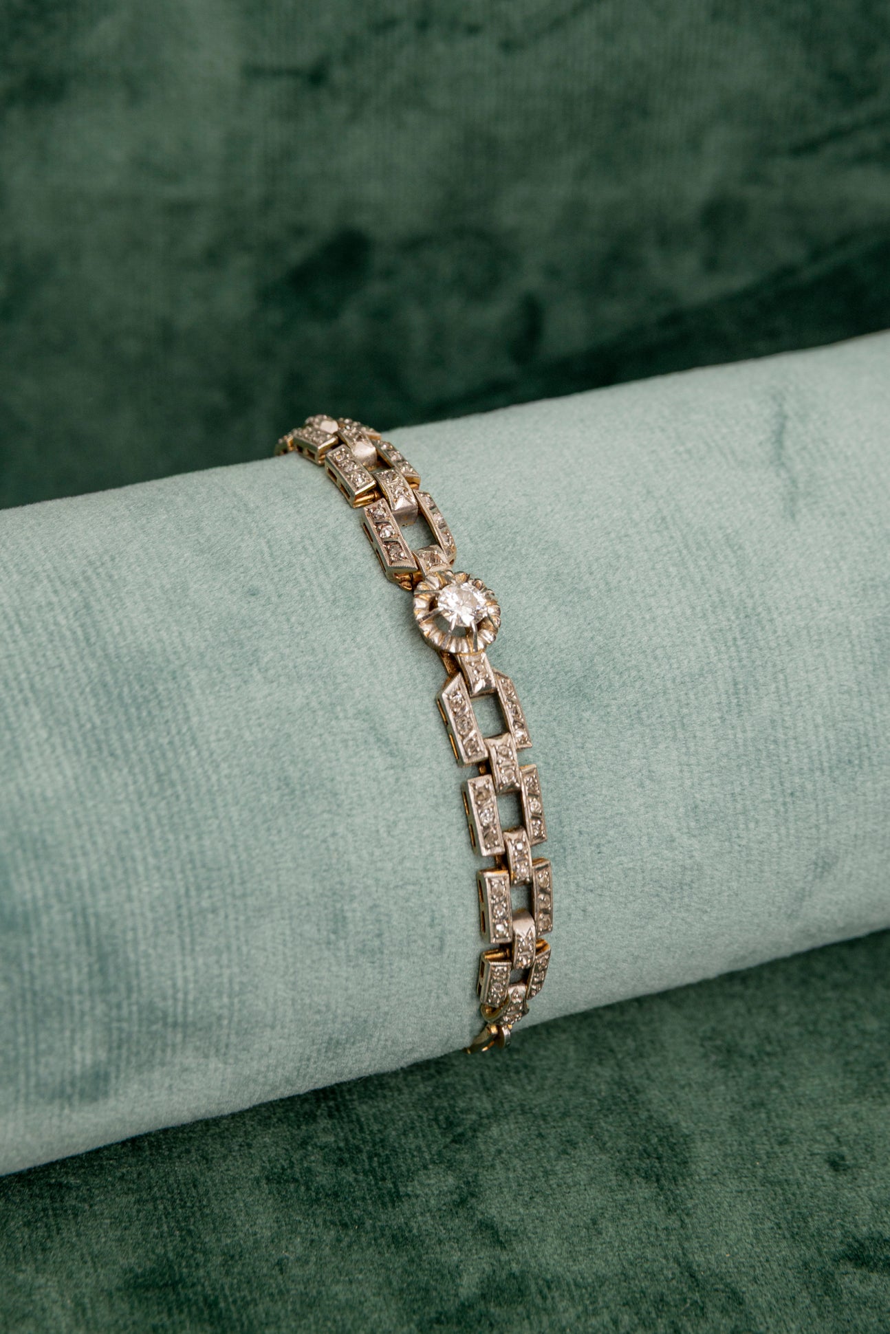 Pulsera Antigua Art-Déco de Diamantes