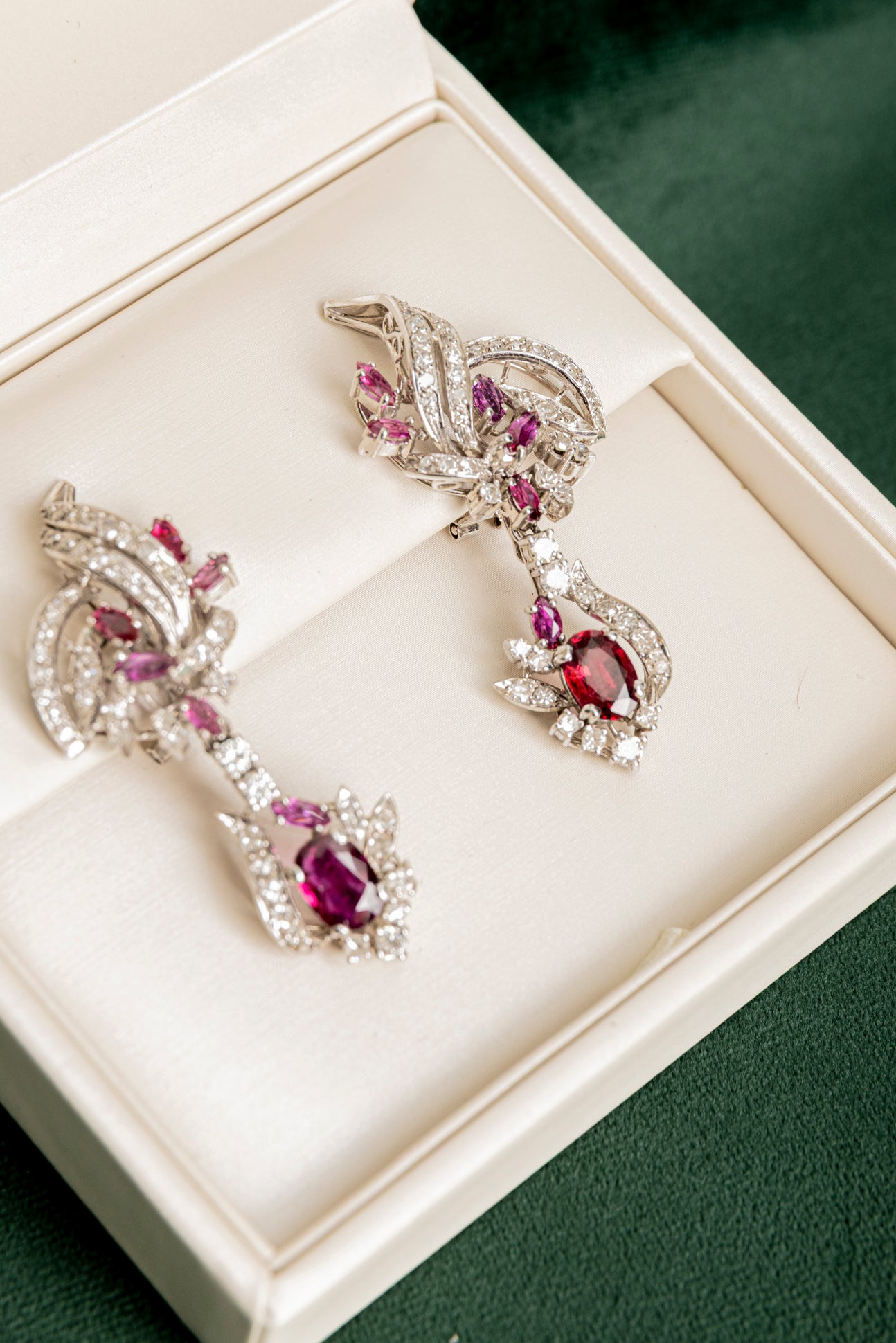 Pendientes Hollywood de Rubíes y Diamantes
