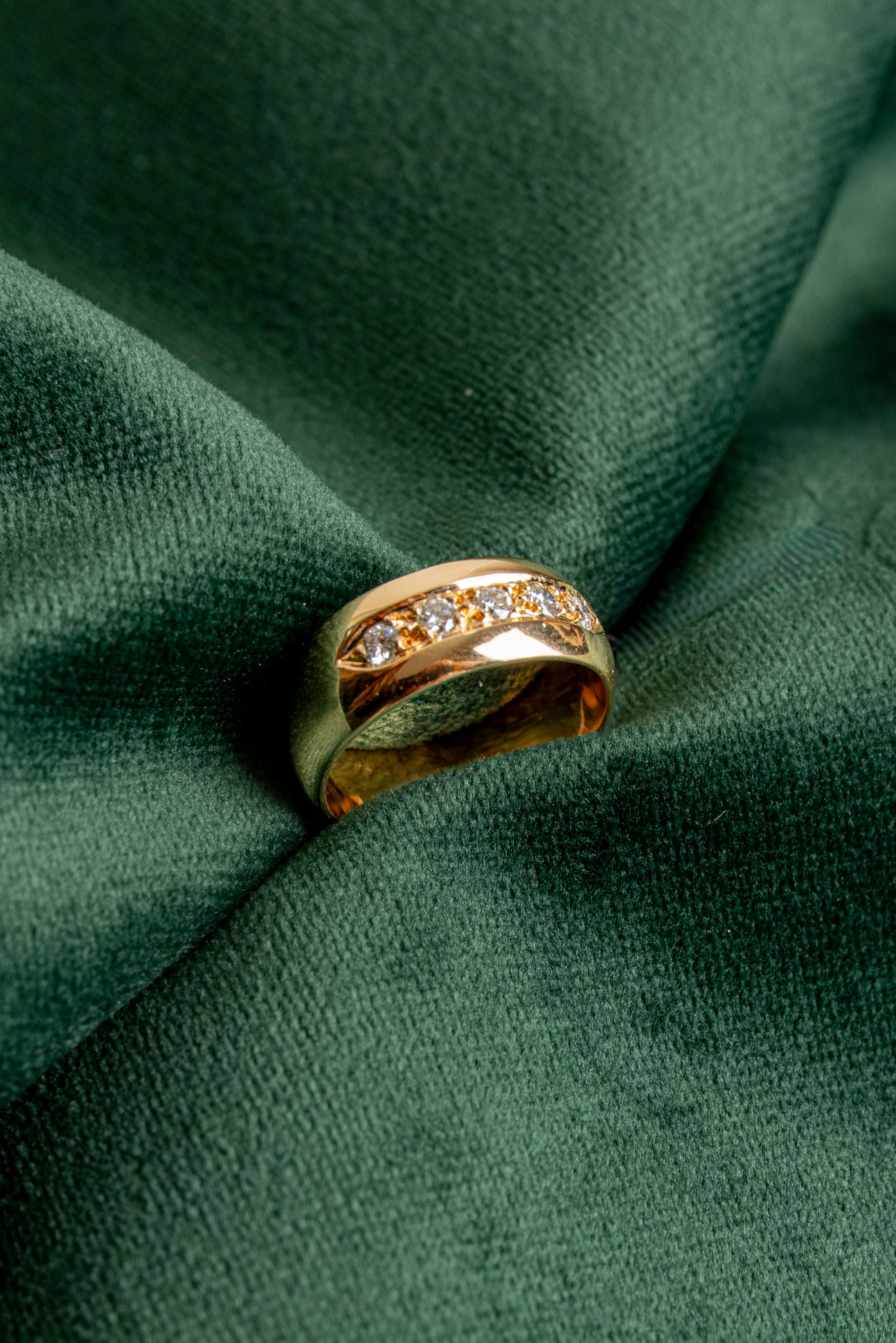 Sortija Banda Ancha con Diamantes