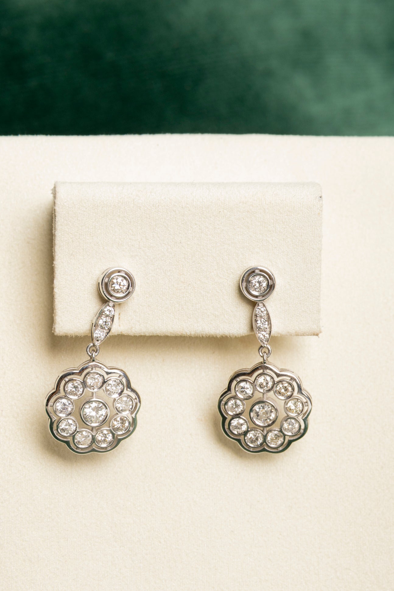 Pendientes Vintage Rosetón de Diamantes