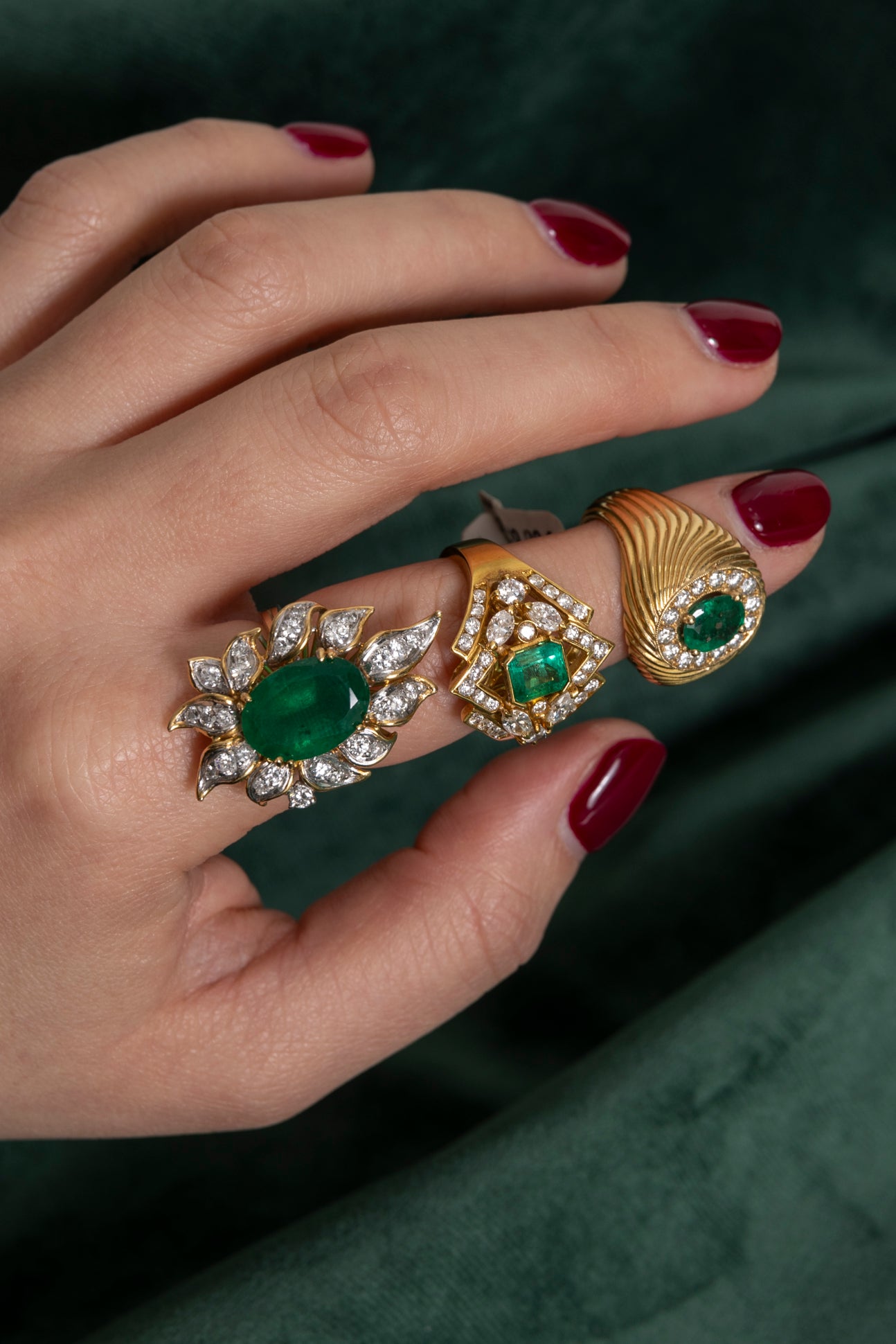 Sortija Sello de Esmeraldas y Diamantes