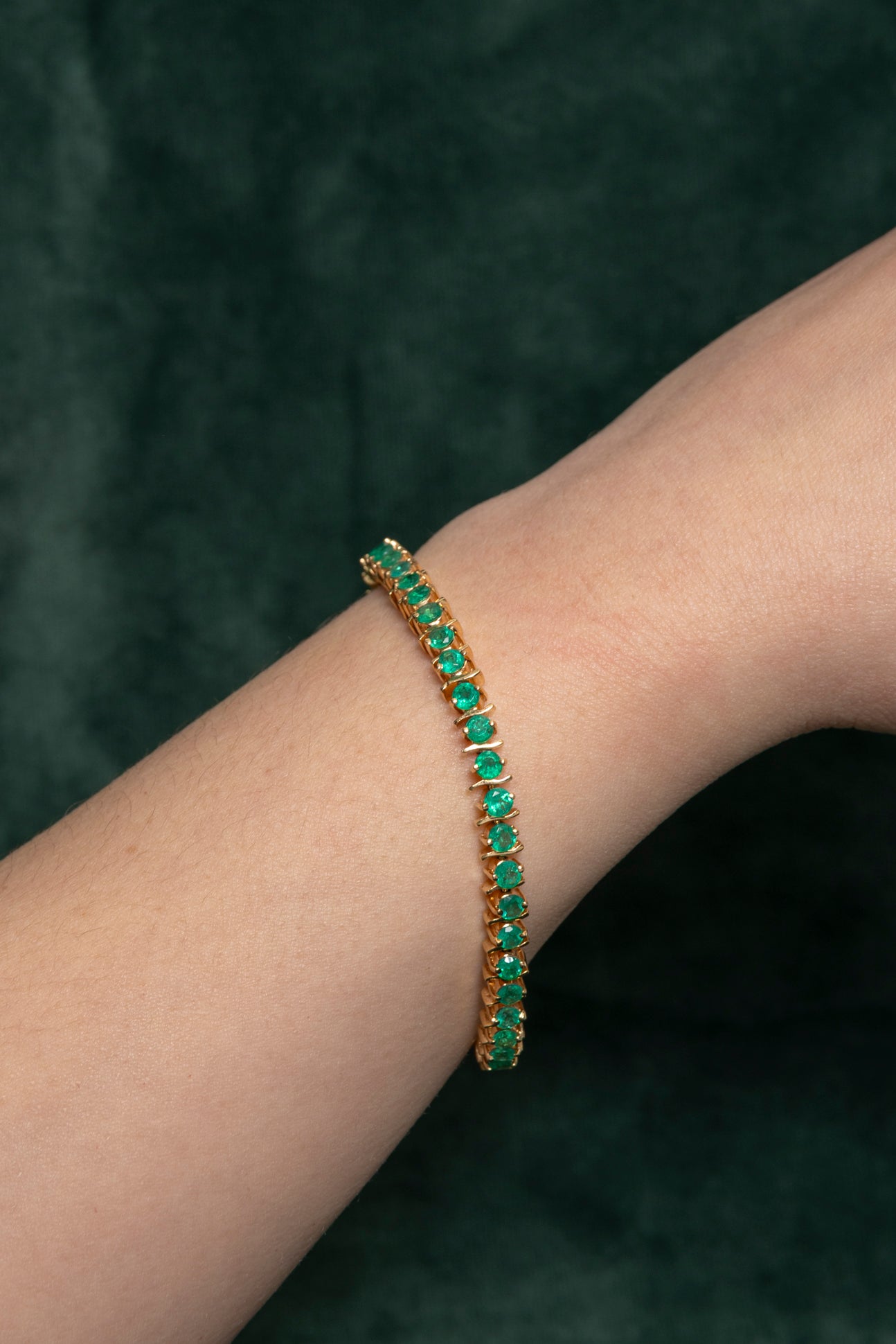 Pulsera Vintage Riviere de Esmeraldas