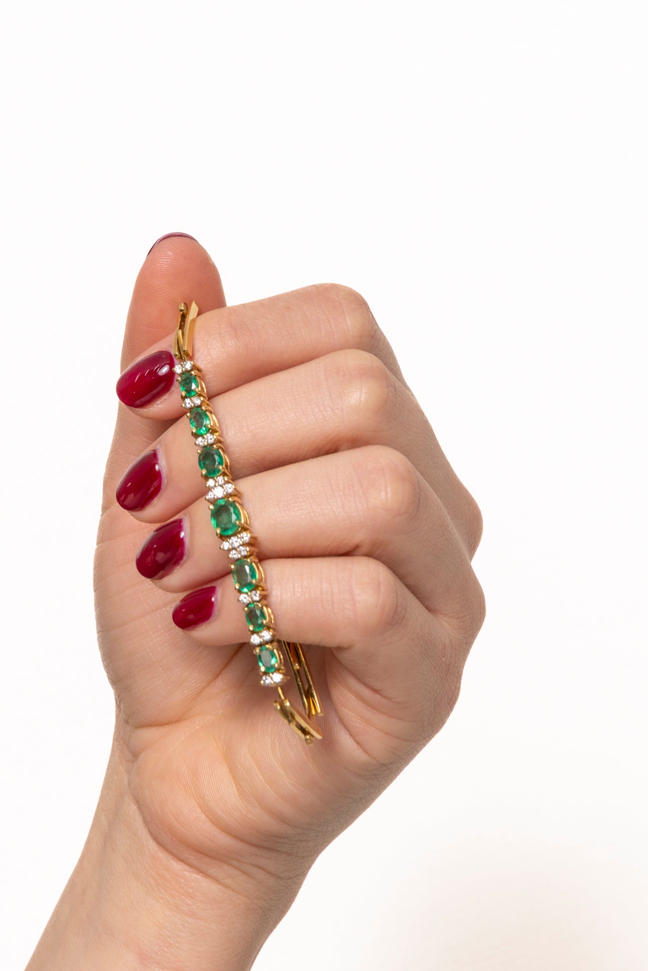 Pulsera Vintage de Esmeraldas y Diamantes