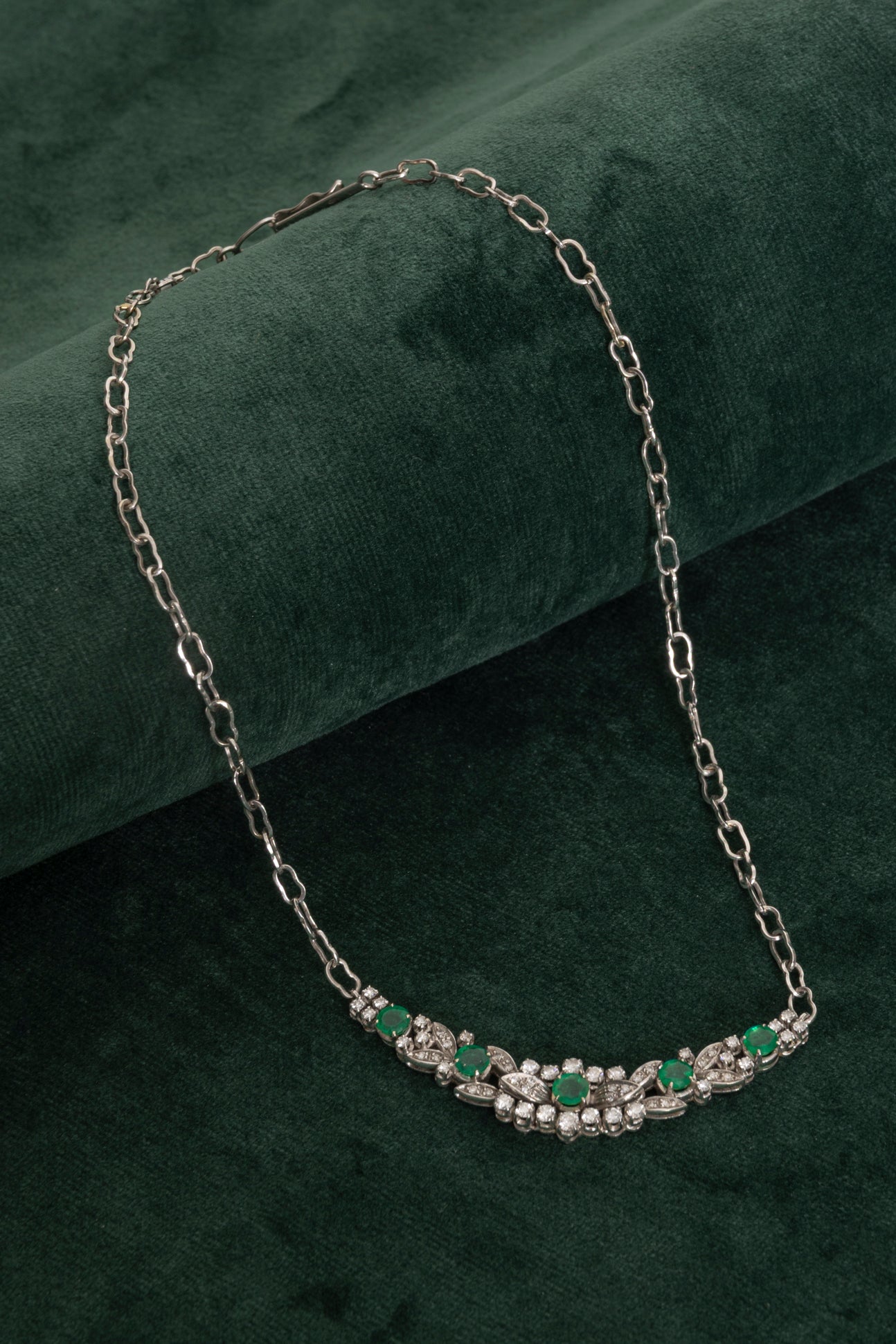 Gargantilla Antigua "Daphne" de Esmeraldas y Diamantes