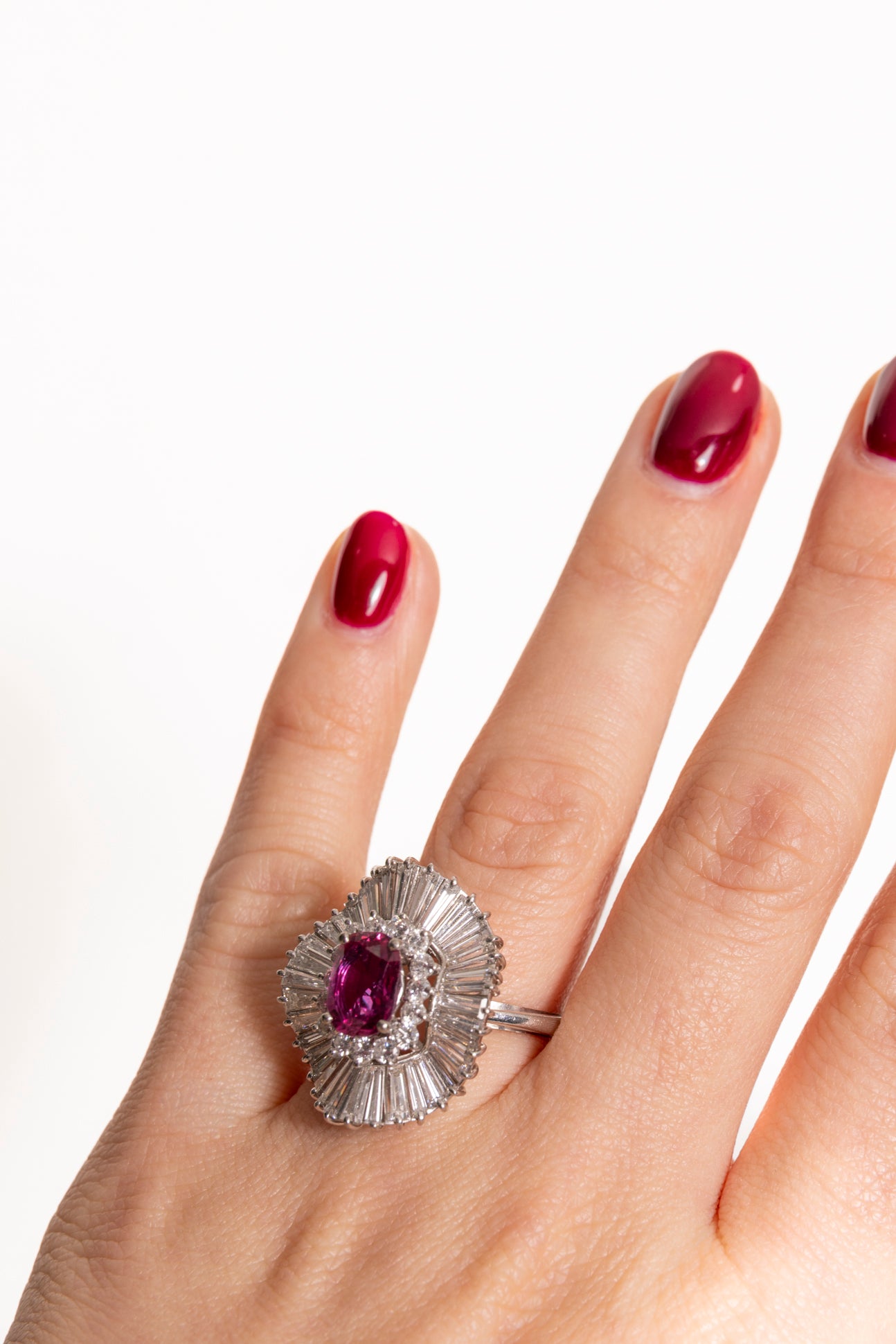 Sortija Ballerina de Zafiro Rosa y Diamantes