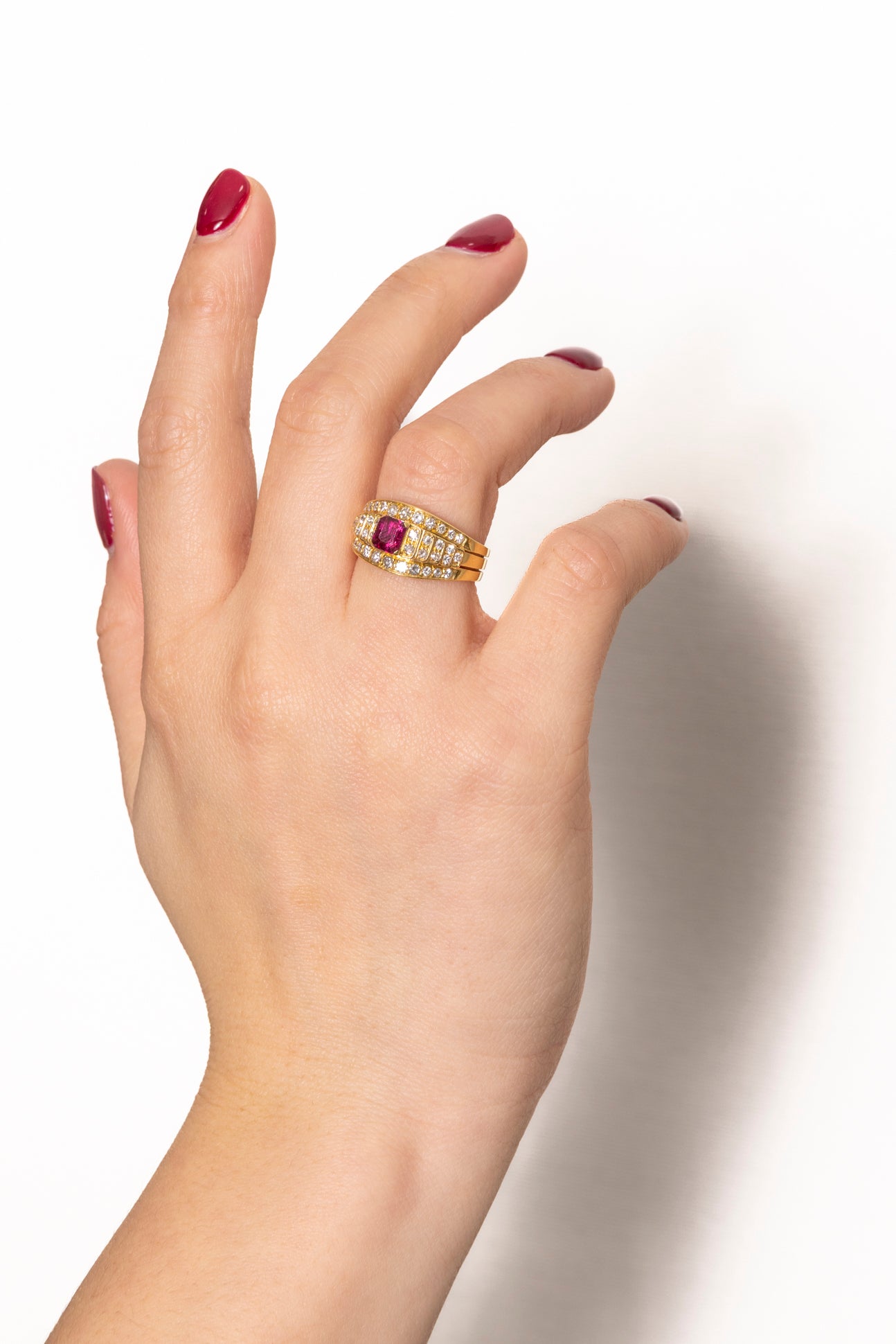 Sortija Trombino de Rubí y Diamantes