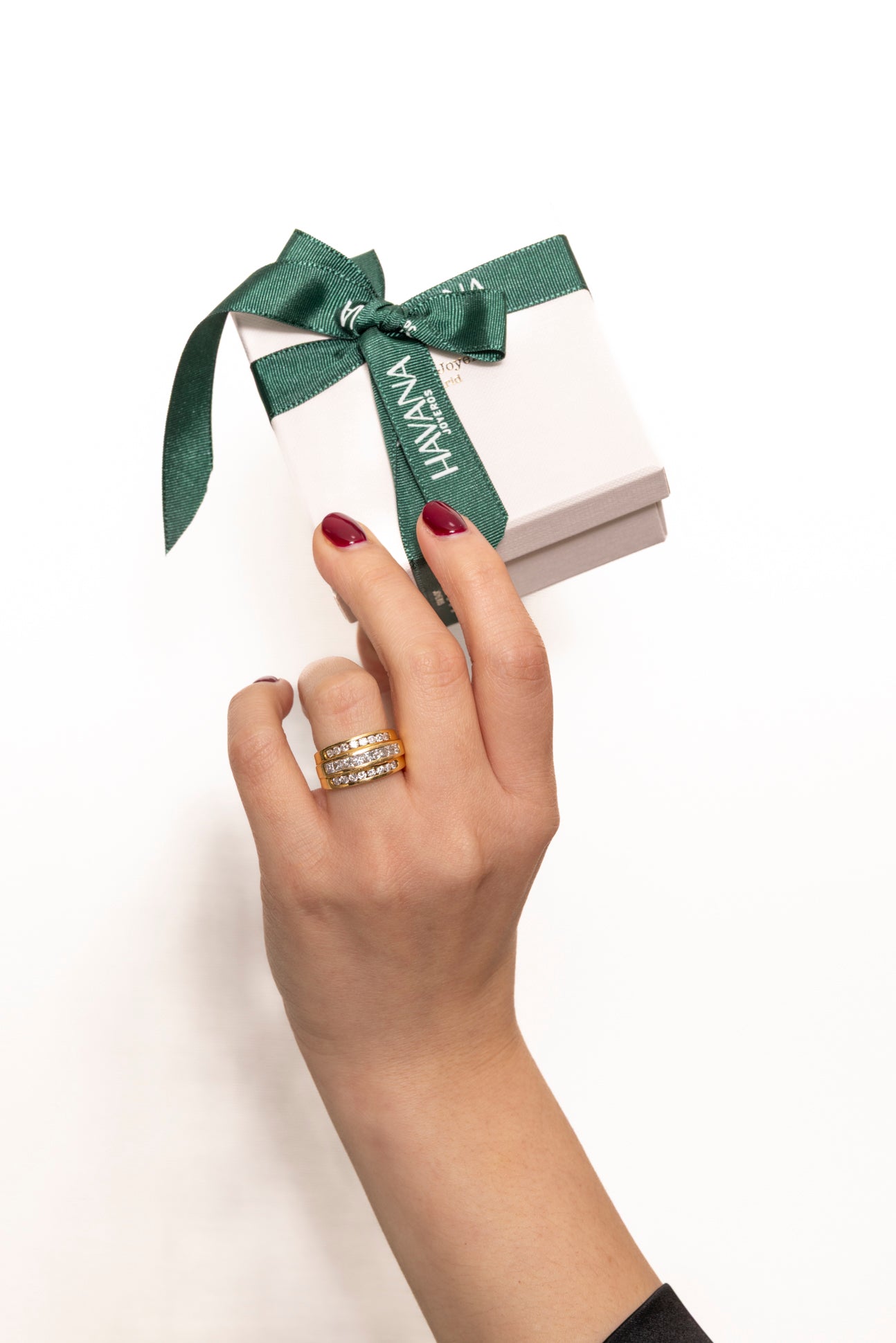 Sortija Vintage tres Bandas de Diamantes